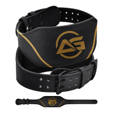 Weight Lifting Belt by AG - Top Class Cowhide Leather Belt with 4? & 6? Padded Lumbar Back Support for Weightlifting, Gym Lifting, Powerlifting,