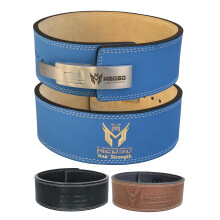 MEDSO Weightlifting 100% Genuine Leather Lever Belt, For Weight Lifting, Powerlifting, Cross Training, Squats, Deadlift, Workout Belt, 10MM Thickness