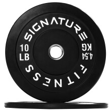 Signature Fitness 2" Olympic Bumper Plate Weight Plates with Steel Hub, 10LB, Pair
