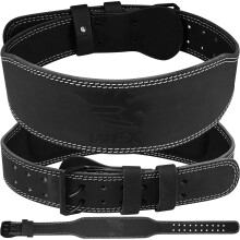 WFX Weight Lifting Belt Gym Fitness Padded Lumbar Back Support Leather Gym Belt 4" for Bodybuilding Powerlifting Weightlifting Deadlift Squats