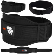 WFX Weight Lifting Belt Gym Fitness Double Strength 5.5 Inch Neoprene Padded Workout Belt Back Lumbar Support Training Bodybuilding Powerlifting