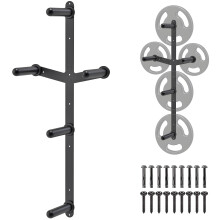 Kipika Wall Mounted Weight Plate Storage Rack (4-Peg and 2-Weight Wing) Barbell Storage Rack with T-Bar Row Landmine Platform Attachment Durable Steel