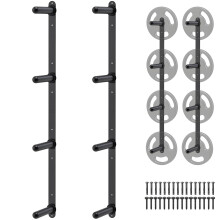 Kipika Wall Mounted 4 Pegs Weight Plate Storage Rack (2 Pack), Barbell Storage Rack with T-Bar Row Landmine Platform Attachment - Durable Steel