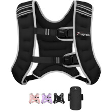Fragraim Weighted Vest, 12kg Weight Vest for Women Men with Reflective Stripe, Detachable Phone Pouch, Ideal for Walking, Strength Training, Running,