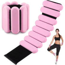 2 PCS Adjustable Wrist Weights Ankle Weights Set for Exercise Walking Jogging Yoga Aerobics Pilates Weight-Bearing Bracelet Fitness Wristband (Pink,