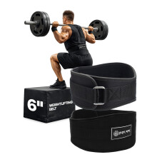 Weight Lifting Belt Neoprene Lumbar Back Support Gym Belt | Elite Body Squad Weightlifting Belt for Deadlifts, Squats, Workouts | Fully Adjustable