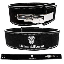Urban Lifters Lever Belt. Heavy duty powerlifting lever belt with 4" Width & 10mm Thickness. Weightlifting Belt for heavy compound lifts - Squats &