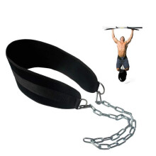 Grofitness Dip Belt with Chain Weightlifting Waist Support Belt Body Building Gym Workout Exercise Pull Up Chain Dipping Belt (Style#2)