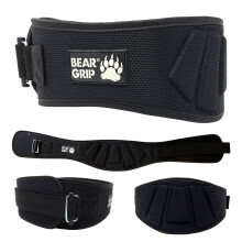 BEAR GRIP BLACK Weight Lifting Neoprene Curved Gym Belt Back Lumbar Support Fitness Exercise Bodybuilding (X Large)