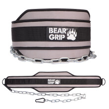 Bear Grip -Weighted Dip & Pull up Belt for Strength Training, Bodybuildng (Grey)