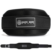 Elite Body Squad - Weight Lifting Belt - Elite Body Squad Neoprene Back Support With Reinforced Waist Band + Easy Open/Close Strap And Cushioned