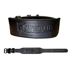 Gunsmith Fitness Apex Lifting Belt - Ultra Premium Handmade, All Black Olympic & Powerlifting (Olympic 6/7mm Single Prong, M)