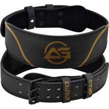 Weight Lifting Belt by AG - Top Class Cowhide Leather Belt with 4? & 6? Padded Lumbar Back Support for Weightlifting, Gym Lifting, Powerlifting,