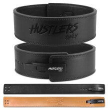 Hustlers Only Weight Lifting Belt with Lever Buckle Genuine Leather Gym Belt for Deadlift, Power Lifting, Workout Belt 10mm thickness for Back