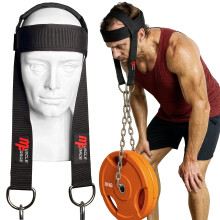 MuscleForge Neck Trainer with Steel Chain Supports up to 240kg - Neck Weight Trainer - Neck Harness Weight Lifting Adjustable - Head Harness Weight