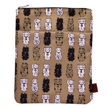 Book Sleeves with Zipper Book Protector Book Covers for Paperbacks, Medium 11 Inch X 8.7 Inch,Washable Fabric (Brown)