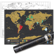 Luckies Scratch Map | Scratch Off World Map | Travel Frame | Wall Scratchable Maps | Countries Visited Maps | Rub Off Poster | Europe & US States