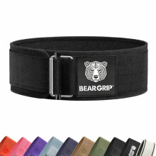 BEAR GRIP Self-Locking Weight Lifting Belt ? Deadlift, Bodybuilding, Squat & Powerlifting ? Premium Weightlifting Gym Belt for CrossFit & Olympic