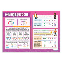 Daydream Education Solving Equations | Maths Charts | Laminated Gloss Paper measuring 594 mm x 850 mm (A1) | Math Charts for the Classroom | Education