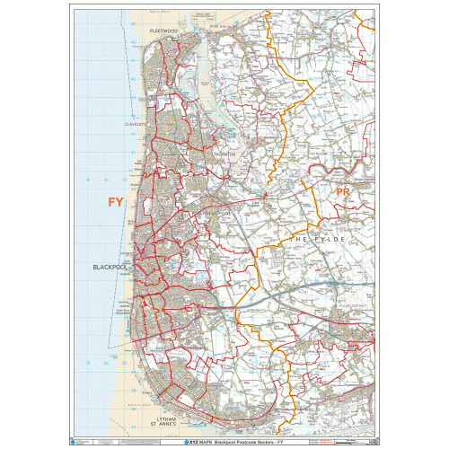 Blackpool - FY- Postcode Wall Map - Paper