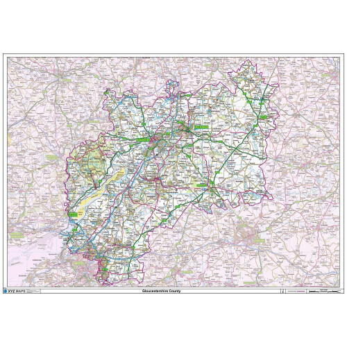 Gloucestershire County Map-Paper