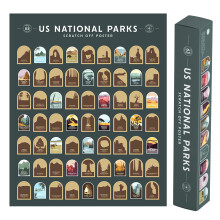 Enno Vatti US National Parks Scratch Off Poster & Map for All 63