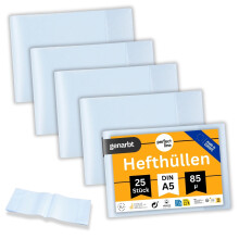 perfect line ? 25 Notebook Covers Landscape Format DIN A5, Notebook Cover Transparent & Grained, Notebook Cover Made of Recyclable Polypropylene (PP)
