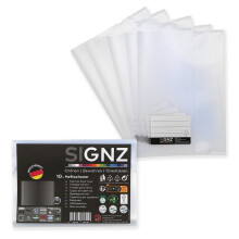 SIGNZ Exercise Book Covers DIN A5 Pack of 25 Strong 90 ?m (0.09 mm) Portrait Format, Grained, CO2 Neutral, Made in Germany
