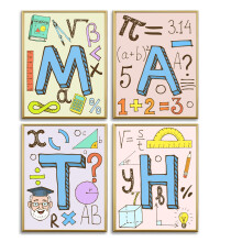 AUNMER Educational Math Posters for Toddlers Kids Classroom Signs Must Haves Math Prints for Bulletin Board Elementary Middle School Classroom