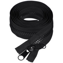 DOITOOL Double Sided Heavy Duty Zipper: 200cm Long DIY Sewing Craft Zippers with Retaining End for Sleeping Bag Tent Boat Trampoline - Black