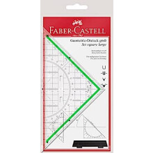 Faber Castell 177090 ? Set Square with Handle, Large transparent