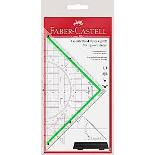 Faber-Castell Faber Castell 177090 ? Set Square with Handle, Large transparent