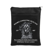 221B Baker Street Book Lover Gift Sherlock Literature Fan Book Cover Zipper Literary Lovers Book Cover (221B BM)