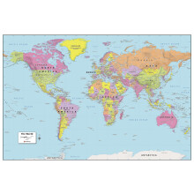 MapSherpa: World Wall Map - Large - 122 x 81 cm - Front Lamination