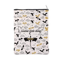 BAUNA Book Cover (Little Thing BM) - Colourful Floral Pattern - Zipper Closure - Cloth Material - 22.86 x 29.21 cm - Gift for Birthday, Anniversary,