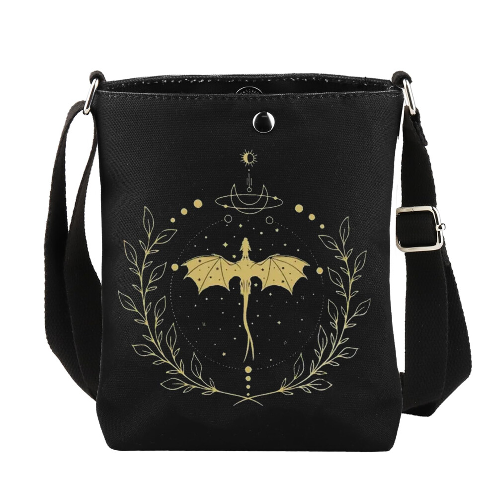 Aktap Fourth Wing Merch Gift Fourth Wing Book Sleeve Empyrean Series Book Gifts Dragon Rider Gift For Bookish Books Worm Pouch (Fourth Wing Crossbody