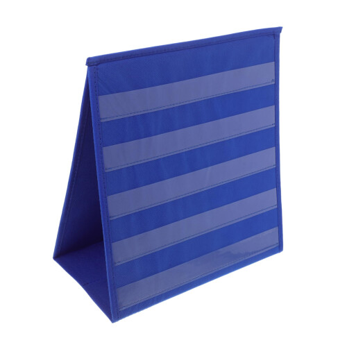 SHINEOFI Desktop Pocket Chart Double-Sided Card Display Rack with Triangular Stand for Classroom Teaching and Schedule Organization Versatile Tabletop