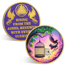 ACGZQY 3 Year Fly to Freedom Sobriety Coin ? Bird Fairy Affirmation Sobriety Chips?Rising From The Ashes AA Chip Medallions Inspirational Sober Token