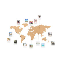Luckies World Map Pin Board | Cork Board with Pins | World Map Wall Art | Cork Globe | Travel Pin Boards | Home Decor | Travel Maps | Self-Adhesive