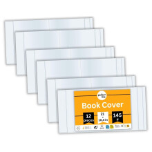 Perfect Line Pack of 12 Clear Book Cover, 10.43 x 21.26 Inch, Extra Strong and Durable
