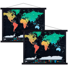 Benjia Wooden Magnetic Poster Bar 40 x 60, 40 x 50, 40 x 40, Pack of 2, 40 x 40 cm, Black