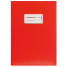 HERMA 19762 Notebook Covers A5 Cardboard Red, Pack of 10, Notebook Covers with Labelling Field Made of Sturdy and Extra Strong Paper, Notebook Cover
