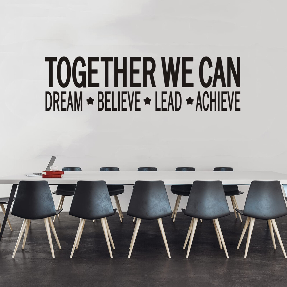 Vodoe Large Together We Can Dream Believe Lead Achieve Wall Stickers Office Meeting Room Wall Decals Inspirational Motivational Wall Art Stickers
