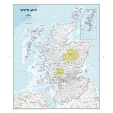 National Geographic Maps: Scotland Classic Wall Map - Large - 91 x 76 cm - Front Lamination
