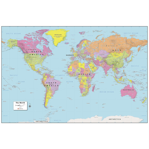 MapSherpa: World Wall Map - Extra Large - 152 x 101 cm - Front Lamination