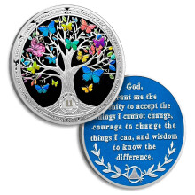 11 Month Sobriety Coin Butterfly Tree of Life AA Chips and Medallions Sobriety Recovery Chip Sober Token Sobriety Gifts for Men Women Alcoholics