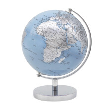 The Leonardo Collection Globe Blue & Silver 15cm For Home & Office | World Map Globe For Kids And World Globes For Adults | Globes of Earth For