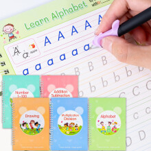 ZenBeya Grooved Handwriting Book Set, Reusable Handwriting Practice Learn to Write for Kids Age 3-8, Toddler Preschool Kindergarten Workbooks for