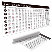 Guitar Chords Poster 18x36 Inch ? Essential & Extended Guitar Chords Chart for Beginners & Advanced Players ? Music Classroom, Studio & Home Wall Art