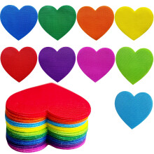 36PCS Heart-Shaped Carpet Floor Spot Markers, 10.2 cm, 9 Vibrant Colours, Self-Adhesive Carpet Dots for Classroom Activities/Preschool, Kindergarten &